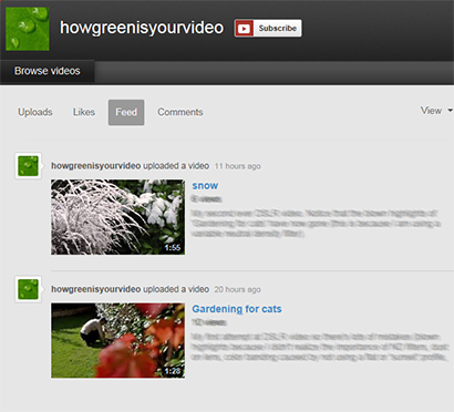 The howgreenisyourvideo YouTube channel